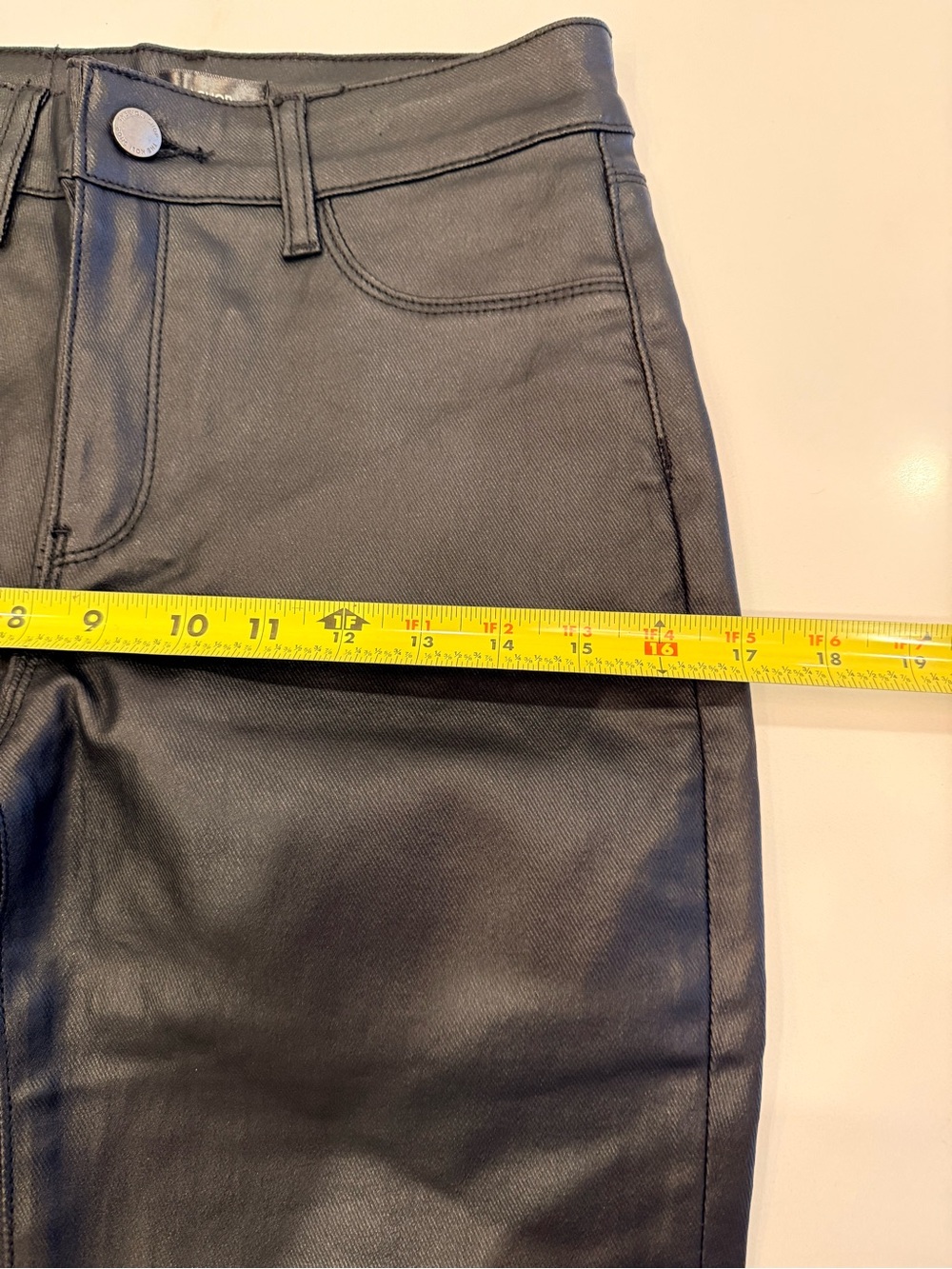 The Noli Shop Aria Coated Flare Jean Black SZ 27 - Picture 10 of 11